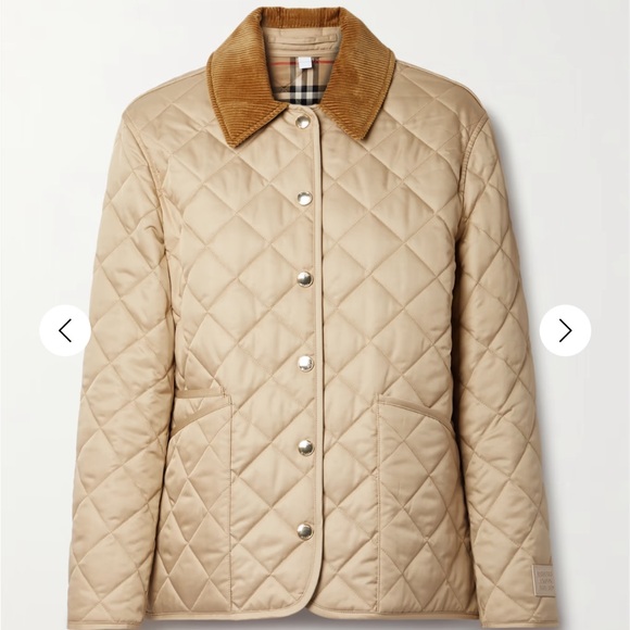 NWOT Burberry Reversible corduroy-trimmed quilted barn jacket - Picture 1 of 8